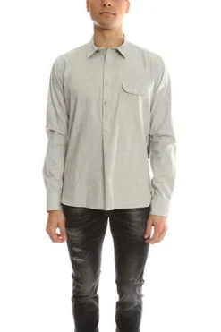 18 WaitsApache Pulley Pinstripe Shirt - Grey