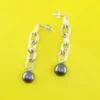 AI STUDIOSWrecking Ball Earrings - .925 Silver/Obsidian Pearl