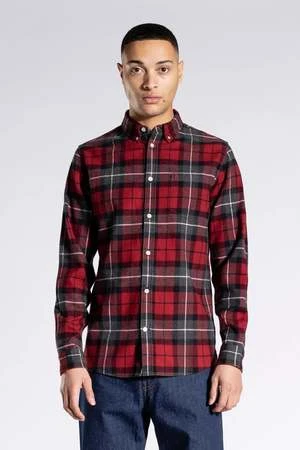 Norse ProjectsAnton Brushed Flannel Check - Burgundy 1 Norse ProjectsAnton Brushed Flannel Check - Burgundy