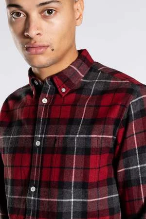 Norse ProjectsAnton Brushed Flannel Check - Burgundy 5 Norse ProjectsAnton Brushed Flannel Check - Burgundy - Image 5