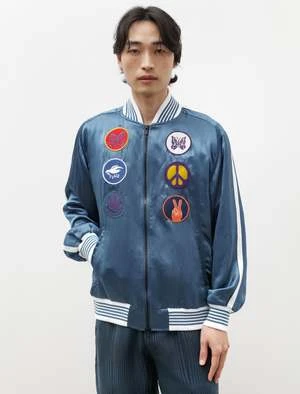 NeedlesAward Jacket - Sateen Blue 1 NeedlesAward Jacket - Sateen Blue