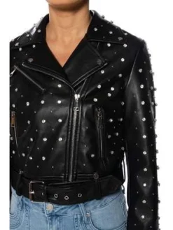 Azalea WangWren Embellished Vegan Leather Moto Jacket - Black 9 Azalea WangWren Embellished Vegan Leather Moto Jacket - Black -Norse Projects Sales Azalea Wang Wren Embellished Vegan Leather Moto Jacket In Black 20231028065114 1