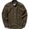 Beams PlusCorduroy Comon Print Button Down Shirt - Brown