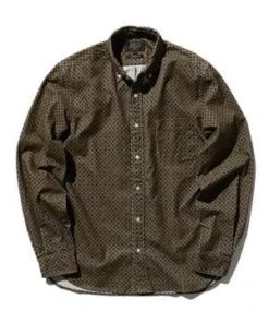Beams PlusCorduroy Comon Print Button Down Shirt - Brown