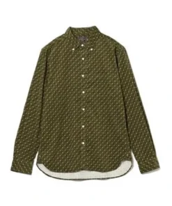 Beams PlusCorduroy Comon Print Button Down Shirt - Green -Norse Projects Sales BEAMS PLUS Corduroy Comon Print Button Down Shirt Green 20231016213136 1