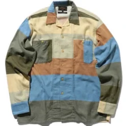 Beams PlusMil Open Flannel - Multi Stripe Olive