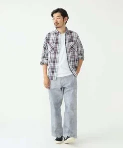 Beams Plusfade Check Work Shirt - Navy