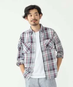 Beams Plusfade Check Work Shirt - Navy -Norse Projects Sales BEAMS PLUS fade check work shirt Navy 20231016213203 1