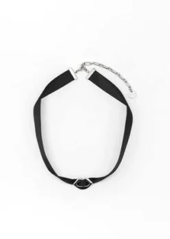 GMBHRIBBON CHOKER SILVER LIP Necklaces - BLACK -Norse Projects Sales BLACK RIBBON CHOKER W SILVER LIP 20220503100847 1