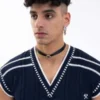 GMBHRIBBON CHOKER SILVER LIP Necklaces - BLACK