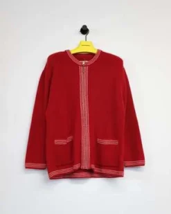 BODEWool Knit Shaker Stitch Cardigan - Red -Norse Projects Sales BODE Wool Knit Shaker Stitch Cardigan Red 20231021021933