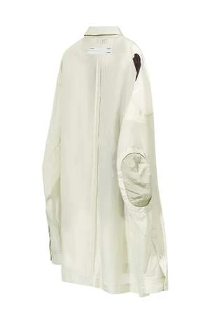 AttemptBanxian Multi-Patch Nylon Shirt - Cream/Green 5 AttemptBanxian Multi-Patch Nylon Shirt - Cream/Green - Image 5