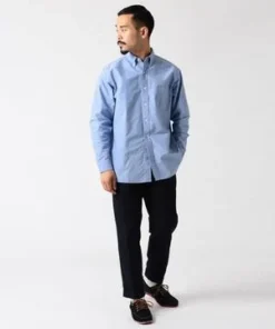 Beams PlusClassic Fit American Oxford Button Down Shirt - Blue -Norse Projects Sales Beams Plus American Oxford Button Down Shirt Classic Fit Blue 20231016213014 3