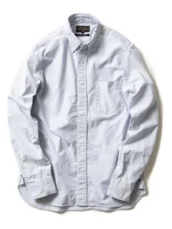 Beams PlusB.D. Oxford Candy Stripe Shirt - Blue