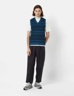 Beams PlusIndigo Knit Vest Fair Isle Pattern - Indigo Blue -Norse Projects Sales Beams Plus Fair Isle Pattern Knit Vest Indigo Blue 20230323110709 1