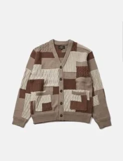 Beams PlusPatchwork Cardigan Jacquard - Brown -Norse Projects Sales Beams Plus Jacquard Patchwork Cardigan Brown 20230322221818 1