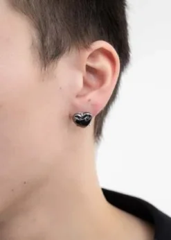 DEPARTMENTSingle Heart Earring - Black/Silver -Norse Projects Sales Black Heart Earring Single 20221219182325 2