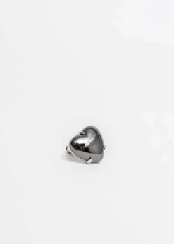 DEPARTMENTSingle Heart Earring - Black/Silver