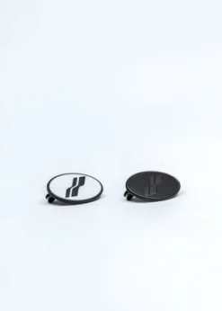 We11doneOval Logo Brooch Set - Black