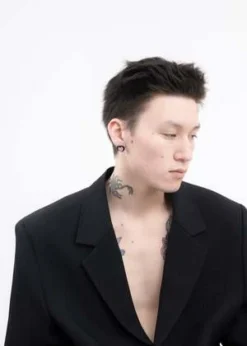 DEPARTMENTBlack Rhinestone And Pink Heart Earring - Multi