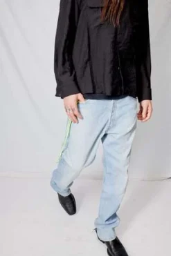 AssemblyRayon Crop Pocket Shirt - Black Stripe -Norse Projects Sales Black Stripe Rayon Crop Pocket Shirt 20230928195842