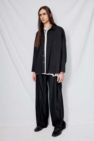 AssemblySuiting Loose Snap Shirt - Black 3 AssemblySuiting Loose Snap Shirt - Black - Image 3