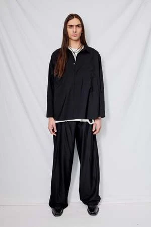 AssemblySuiting Loose Snap Shirt - Black 5 AssemblySuiting Loose Snap Shirt - Black - Image 5