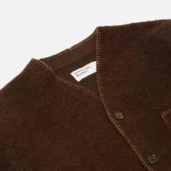 Universal WorksStudio Wool Mix Blanket Cardigan - Brown 5 Universal WorksStudio Wool Mix Blanket Cardigan - Brown -Norse Projects Sales Blanket Cardigan Studio Wool Mix 20231010222321 1
