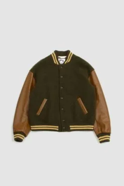 PRESIDENTSWool/Leather Varsity Bomber - Military/Cognac -Norse Projects Sales Bomber Varsity Wool Leather Military Cognac 20230929164625 1