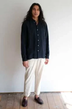 La PazBranco Linen Shirt - Dark Navy