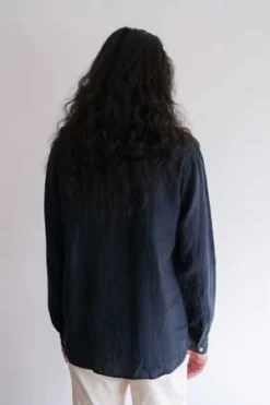 La PazBranco Linen Shirt - Dark Navy -Norse Projects Sales Branco Shirt Dark Navy Linen 20230503182556 1
