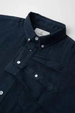 La PazBranco Linen Shirt - Dark Navy -Norse Projects Sales Branco Shirt Dark Navy Linen 20230503182556 2
