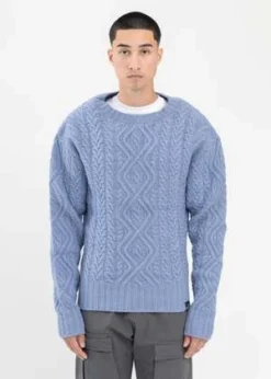 Martine RoseCORNFLOWER BOILED CABLE DOLL CREW - BLUE