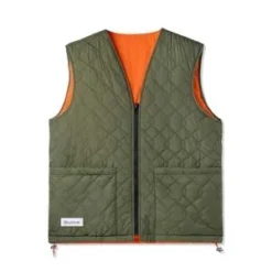 Butter GoodsChainlink Reversible Puffer Vest - Army/Orange