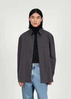 AMOMENTOOversized Minimal Shirt - Charcoal