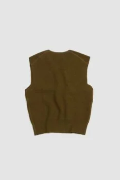 Margaret HowellChunky Ribbed Virgin Wool Slipover - Khaki -Norse Projects Sales Chunky Ribbed Slipover Virgin Wool Khaki 20230823180837 2