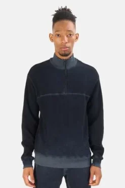 Cotton CitizenCooper Thermal Half Zip - Vintage Black