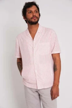 +351+351 Shirt - Coral Stripe 9 +351+351 Shirt - Coral Stripe -Norse Projects Sales Coral Striped Shirt 20221111200733 3