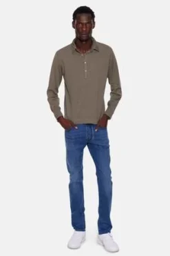 BoglioliCotton Cashmere Long Sleeve Polo - Army Green -Norse Projects Sales Cotton Cashmere Long Sleeve Polo Army Green 20231028200825 1