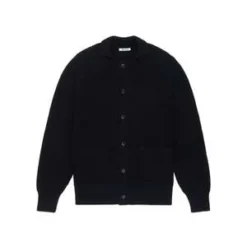 3SixteenCotton Collared Cardigan - Black