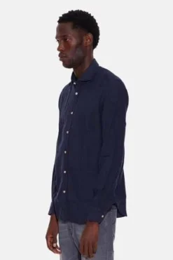 BoglioliCotton French Collar Shirt - Navy -Norse Projects Sales Cotton French Collar Shirt Navy 20231030185648 2