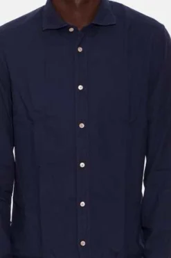 BoglioliCotton French Collar Shirt - Navy -Norse Projects Sales Cotton French Collar Shirt Navy 20231030185649 1
