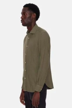 BoglioliCotton French Collar Shirt - Olive 9 BoglioliCotton French Collar Shirt - Olive -Norse Projects Sales Cotton French Collar Shirt Olive 20231029002834