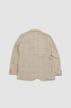 Beams PlusCotton Wool Linen Check 3 Button Comfort Jacket - Natural -Norse Projects Sales Cotton Wool Linen Check 3 Button Comfort Jacket Natural 20230510122209 3