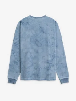 O.N.SCourt Henley L S Tee - Lt Tie Wash Indigo/Mid Indigo -Norse Projects Sales Court Henley L S Tee 20230807225125 3