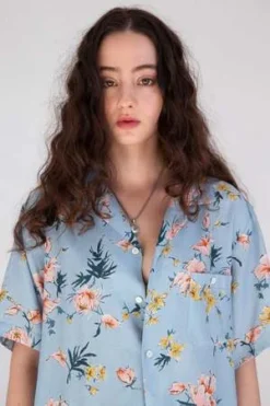 Graphia New YorkDesi Short Sleeve Camp Collar Shirt - Blue Ukiyoe Hibiscus Print -Norse Projects Sales Desi Short Sleeve Camp Collar Blue Ukiyoe Hibiscus Print 20220523150812 1