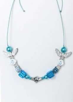 EVAEBlack Lux Smiley Cloud Necklace - Blue -Norse Projects Sales EVAE Black Lux Smiley Cloud Necklace 20201224093500 1