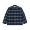 Universal WorksRecycled Wool Mix Easy Overshirt - Navy Check