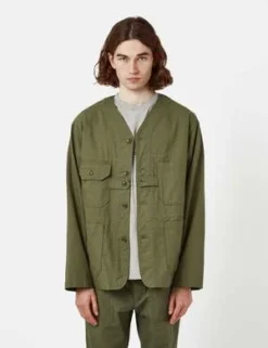 Engineered GarmentsCotton Ripstop Cardigan Jacket - Olive Green -Norse Projects Sales Engineered Garments Cardigan Jacket Cotton Ripstop Olive Green 20230224231737 1