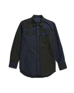 Engineered GarmentsCotton Oxford Twill Combo Western Shirt - Navy